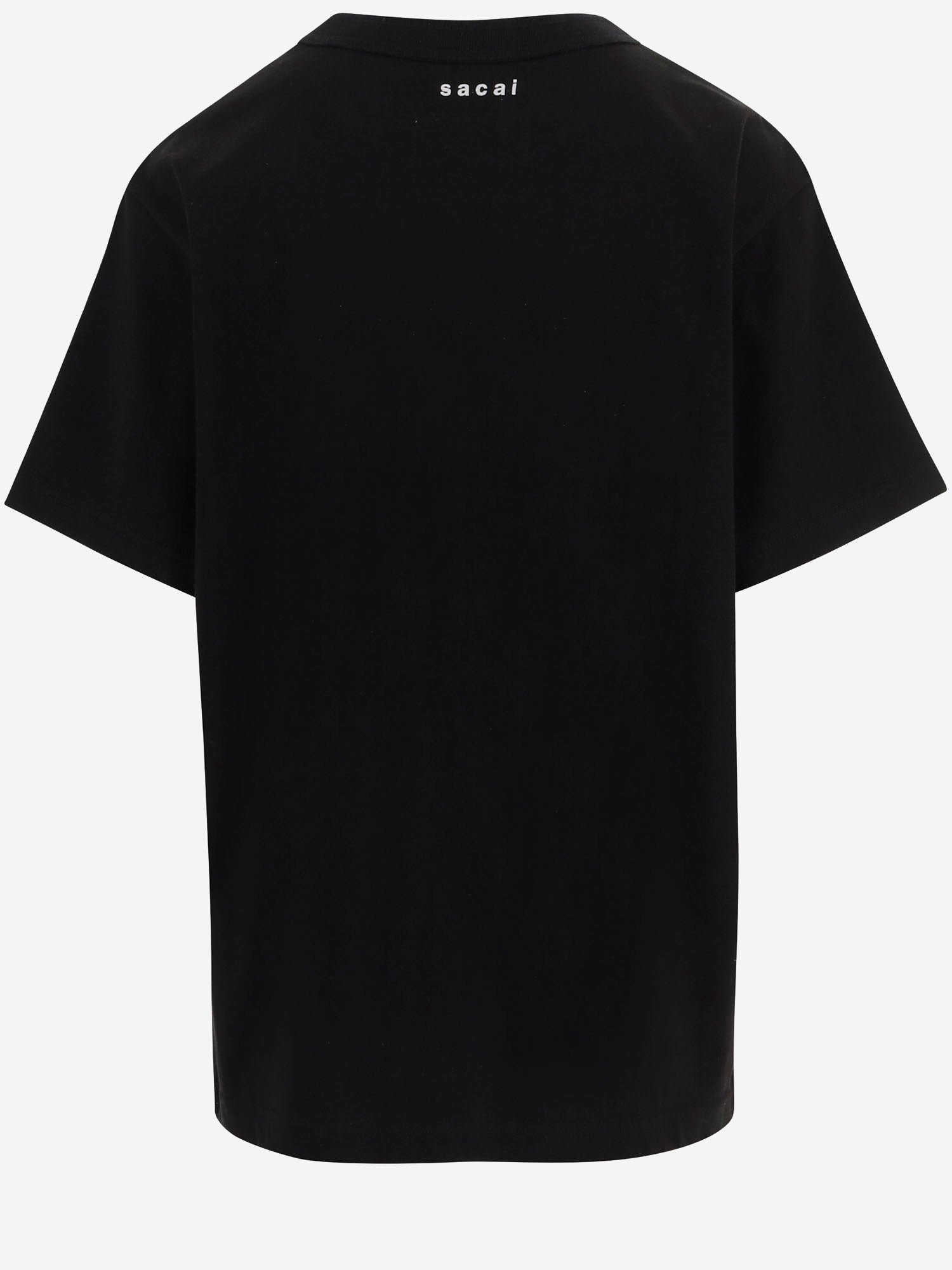 SACAI T-SHIRT IN COTNE CON STAMPA, view 2