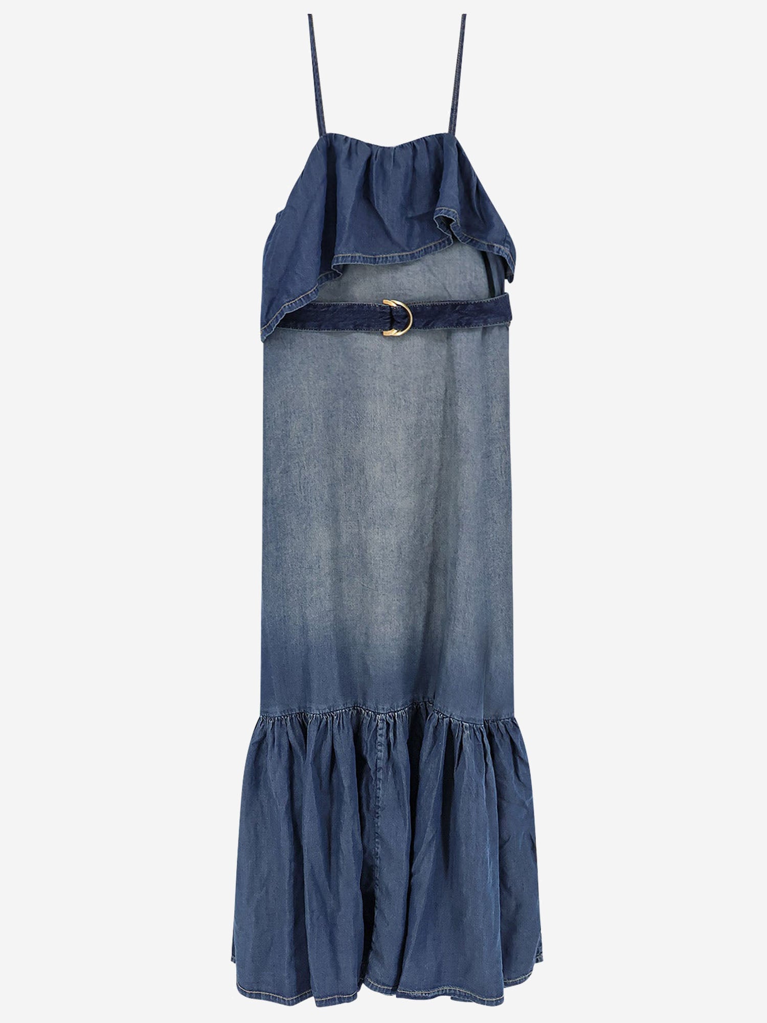 Pinko ABITO IN DENIM CON VOLANT
