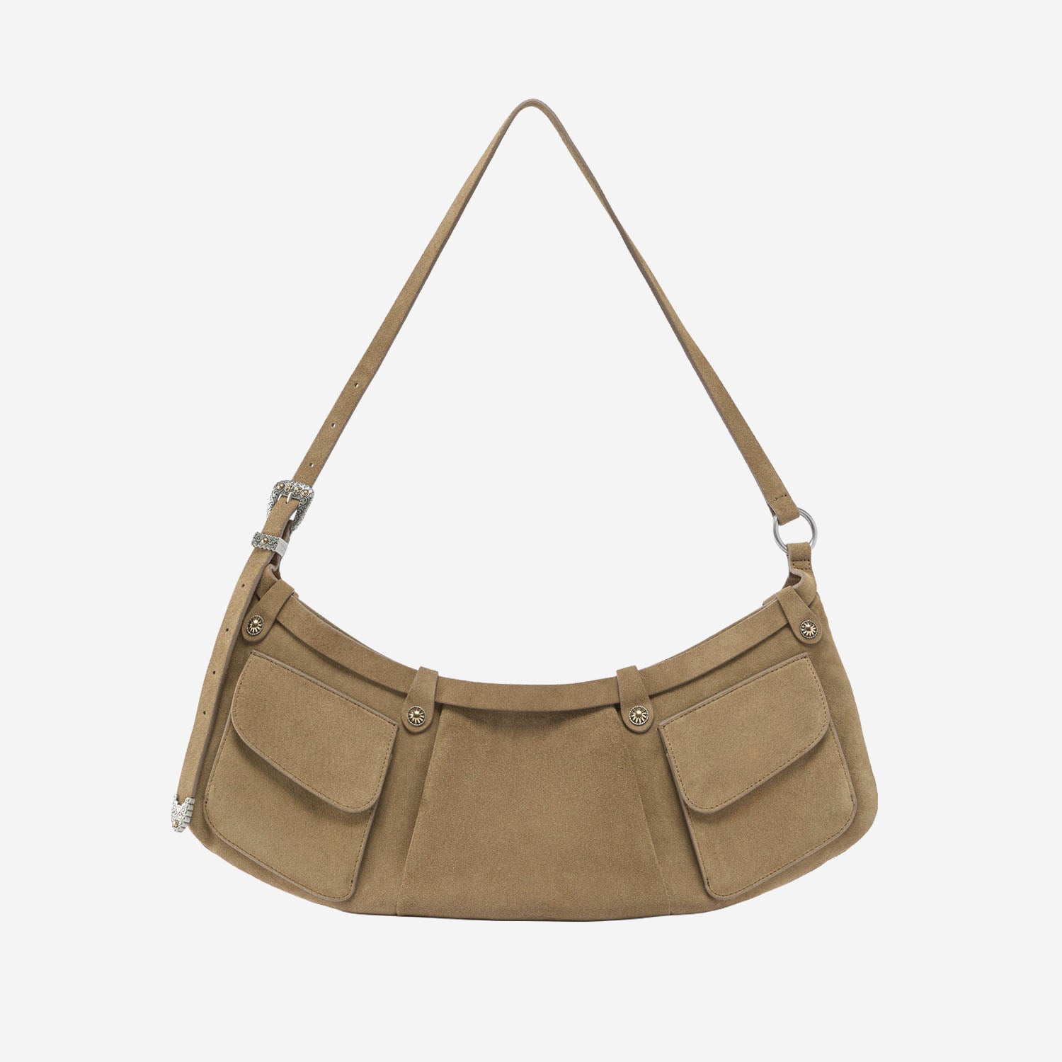 Pinko Borsa a spalla Pocket Body in suede con tasche