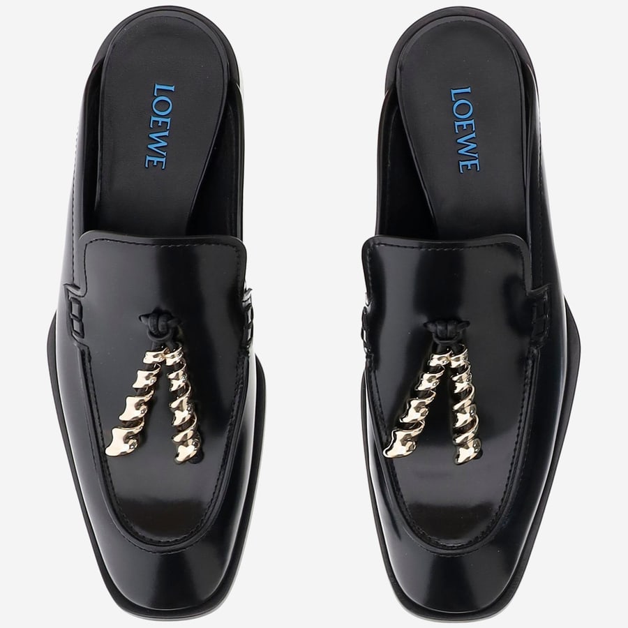 Loewe Mocassini mule Edge in pelle di vitello spazzolata, view 2