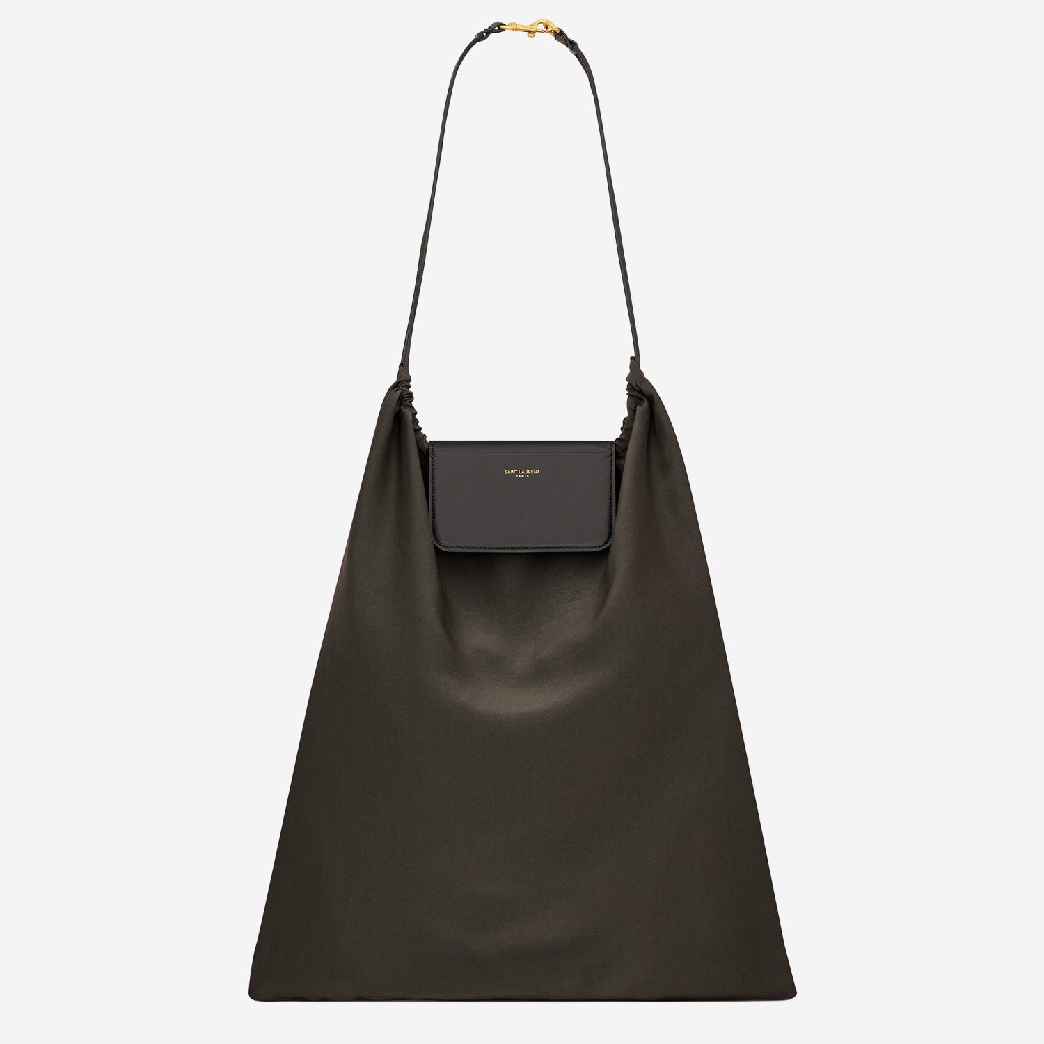 Saint Laurent POCHETTE RIPIEGABILE IN RASO DI SETA E PELLE