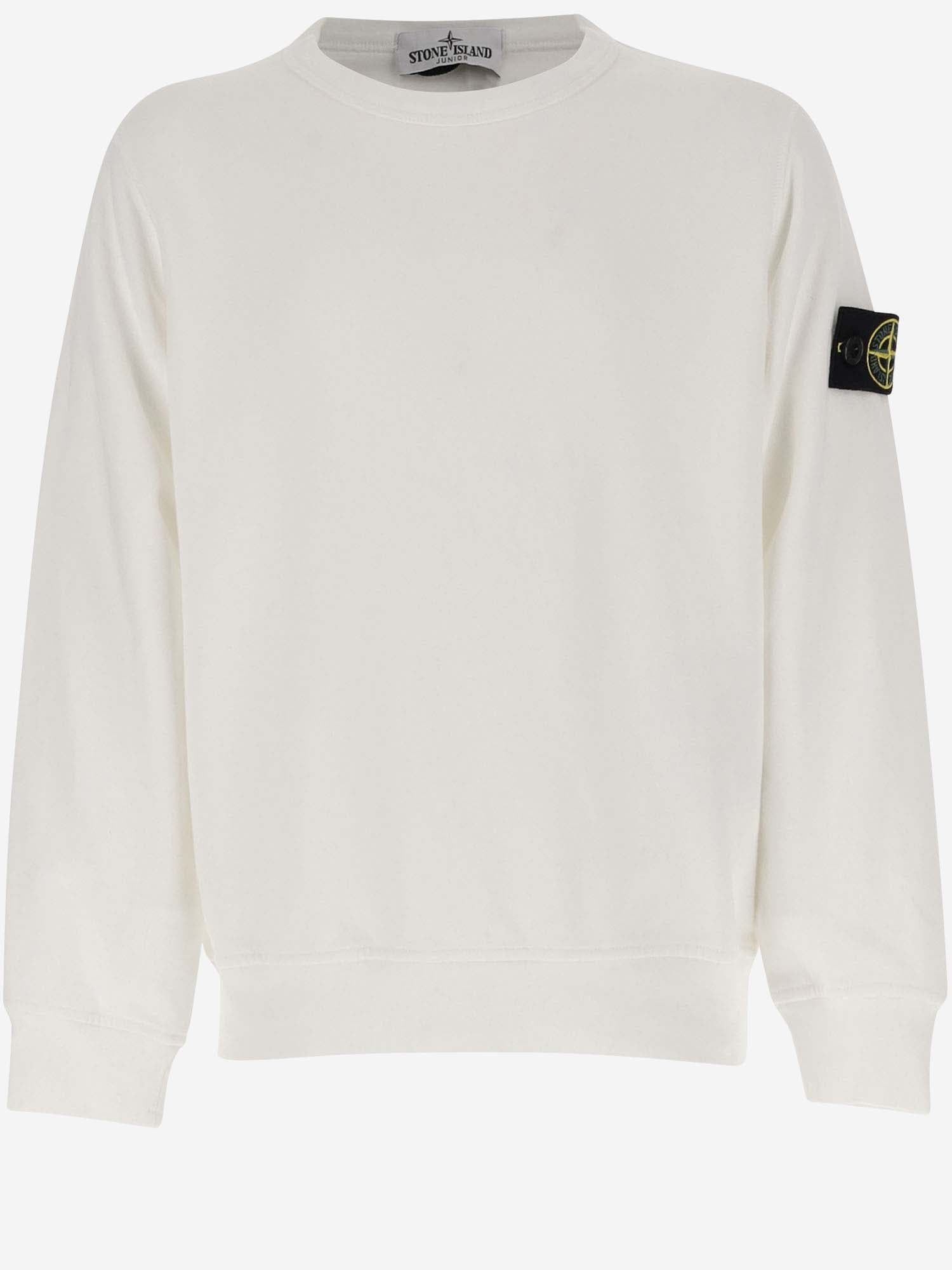 STONE ISLAND KIDS FELPA IN COTONE CON LOGO