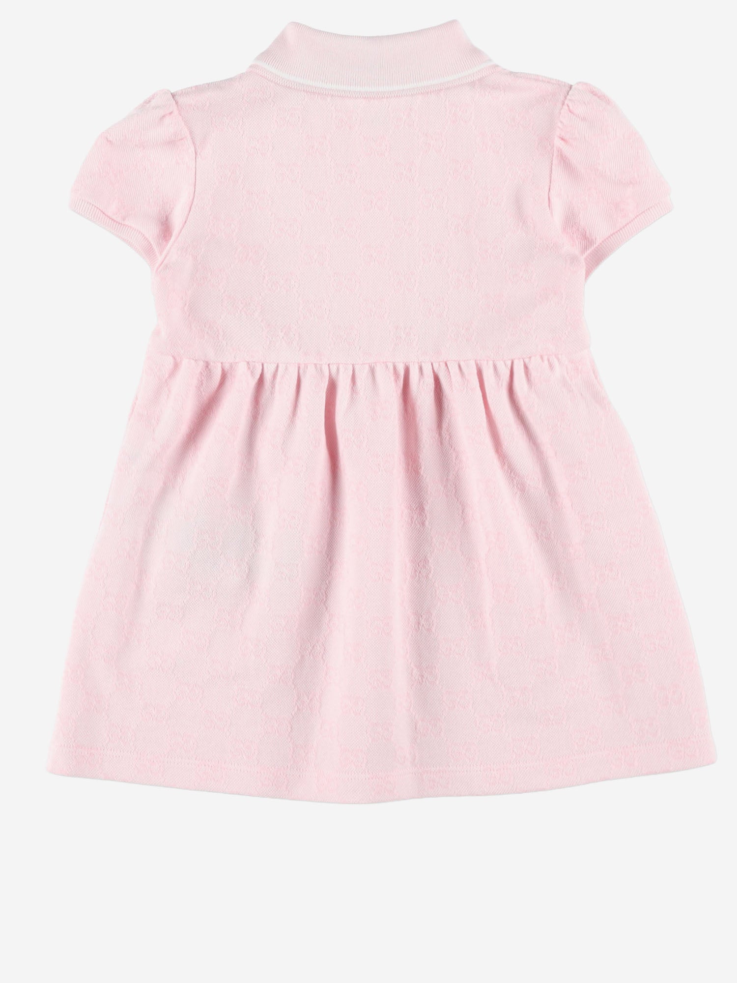 GUCCI KIDS ABITO IN COTONE CON COLLETTO CLASSICO, view 2
