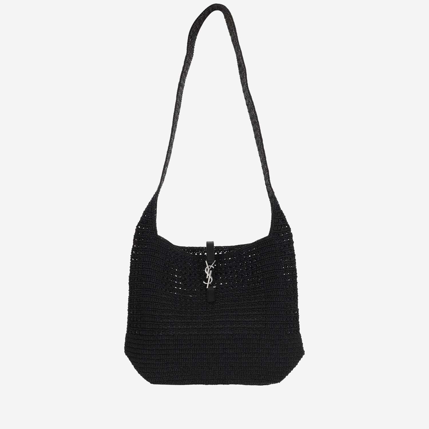 Saint Laurent TOTE BAG LE 5 À 7 MEDIA IN RAFIA LAVORATA A UNCINETTO