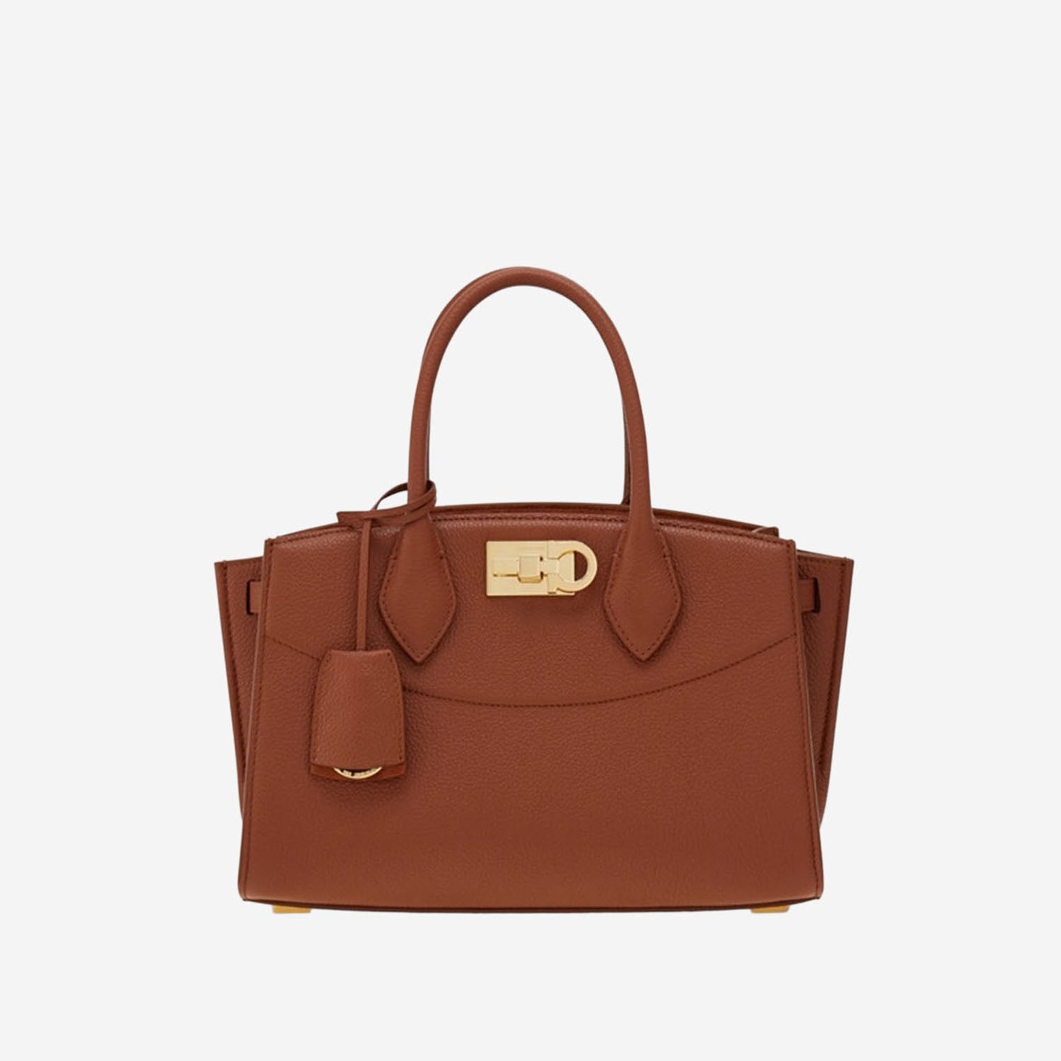 Ferragamo Borsa a mano in pelle martellata