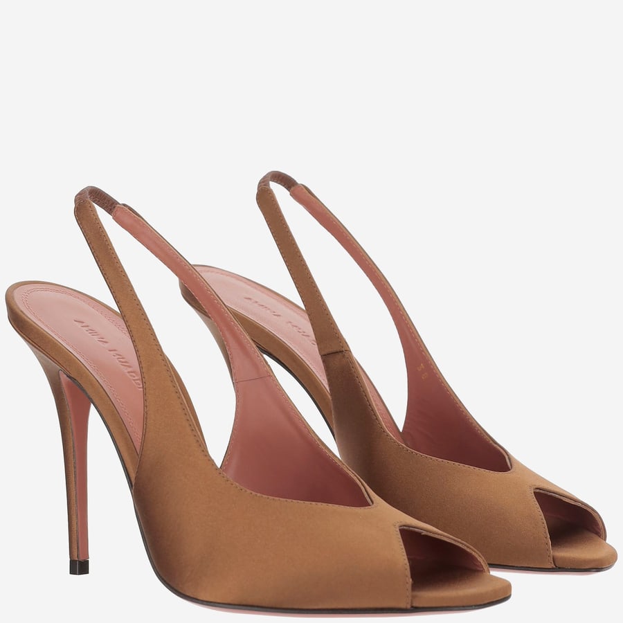 Amina Muaddi KRISTINA SLINGBACK IN SETA, view 2