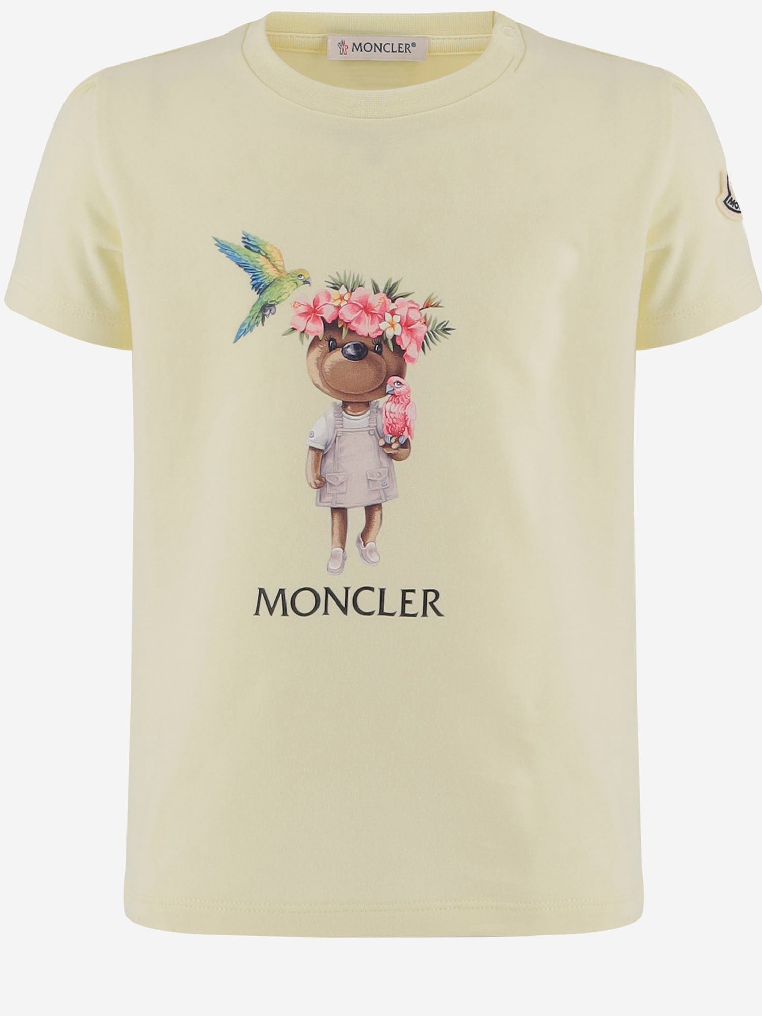 MONCLER ENFANTS T-SHIRT IN COTONE STRETCH CON STAMPA