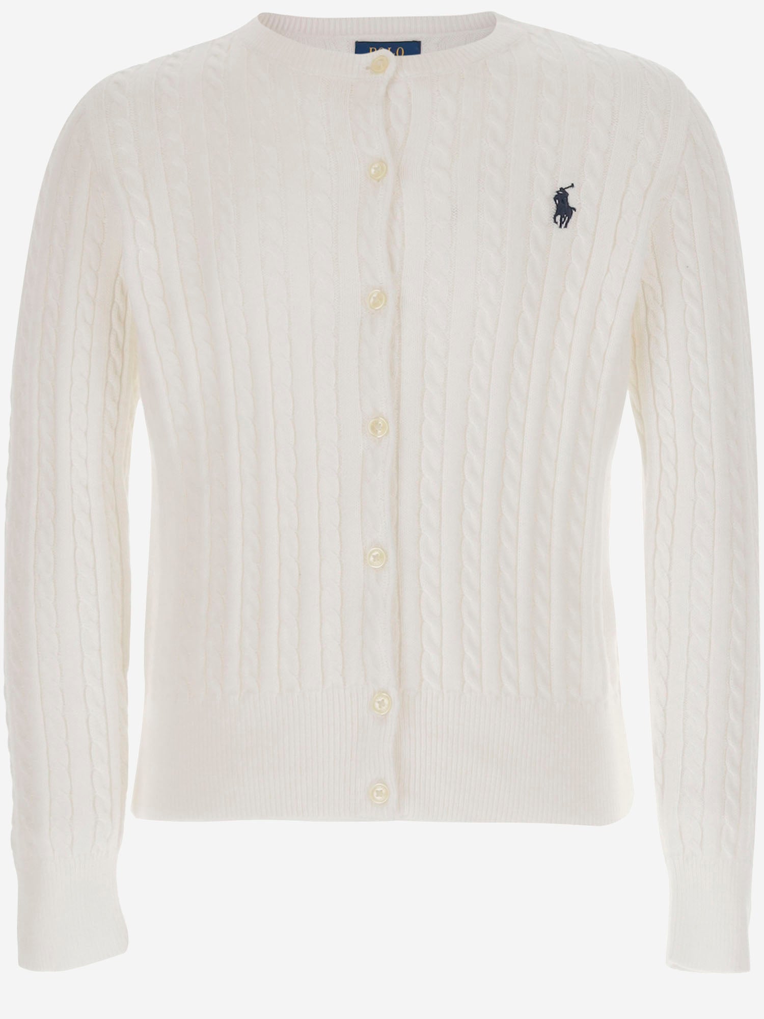 POLO RALPH LAUREN KIDS CARDIGAN IN COTONE CON LOGO