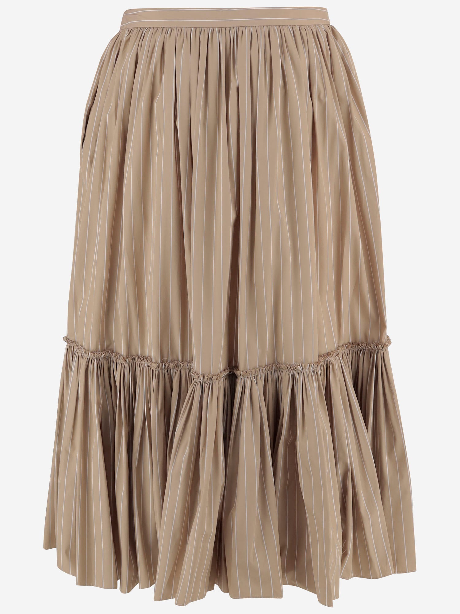 Jil Sander GONNA IN COTONE CON MOTIVO A RIGHE, view 2