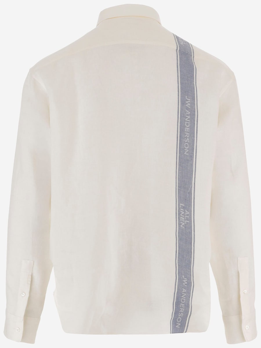 JW Anderson CAMICIA IN LINO CON LOGO, view 2