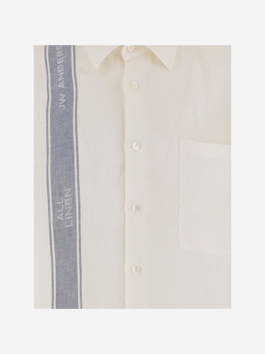 JW Anderson CAMICIA IN LINO CON LOGO, view 3