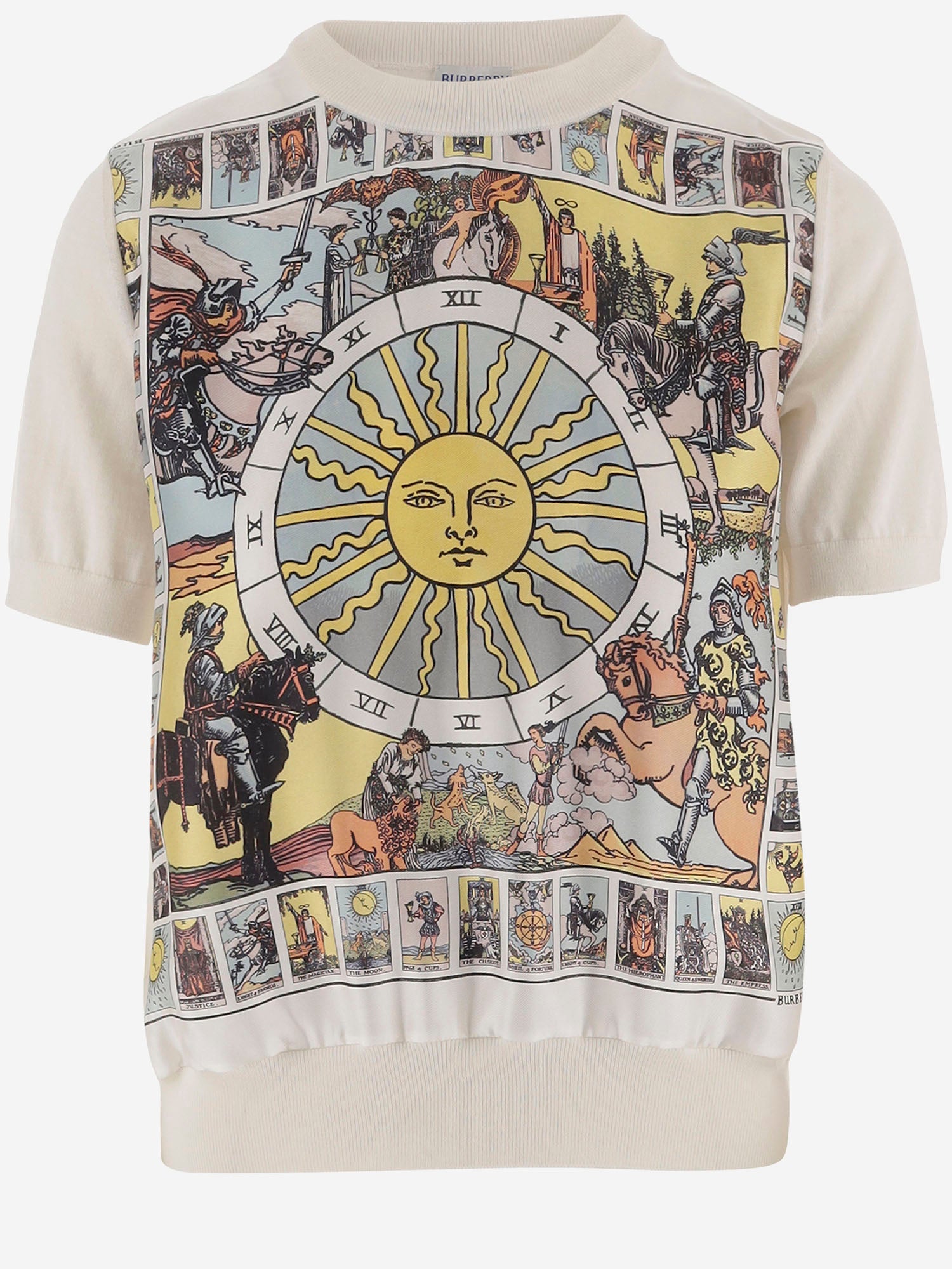 Burberry T-SHIRT IN LANA E SETA CON STAMPA