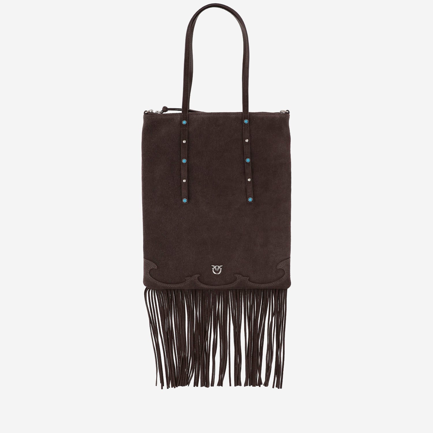 Pinko Borsa Shopping in suede con frange