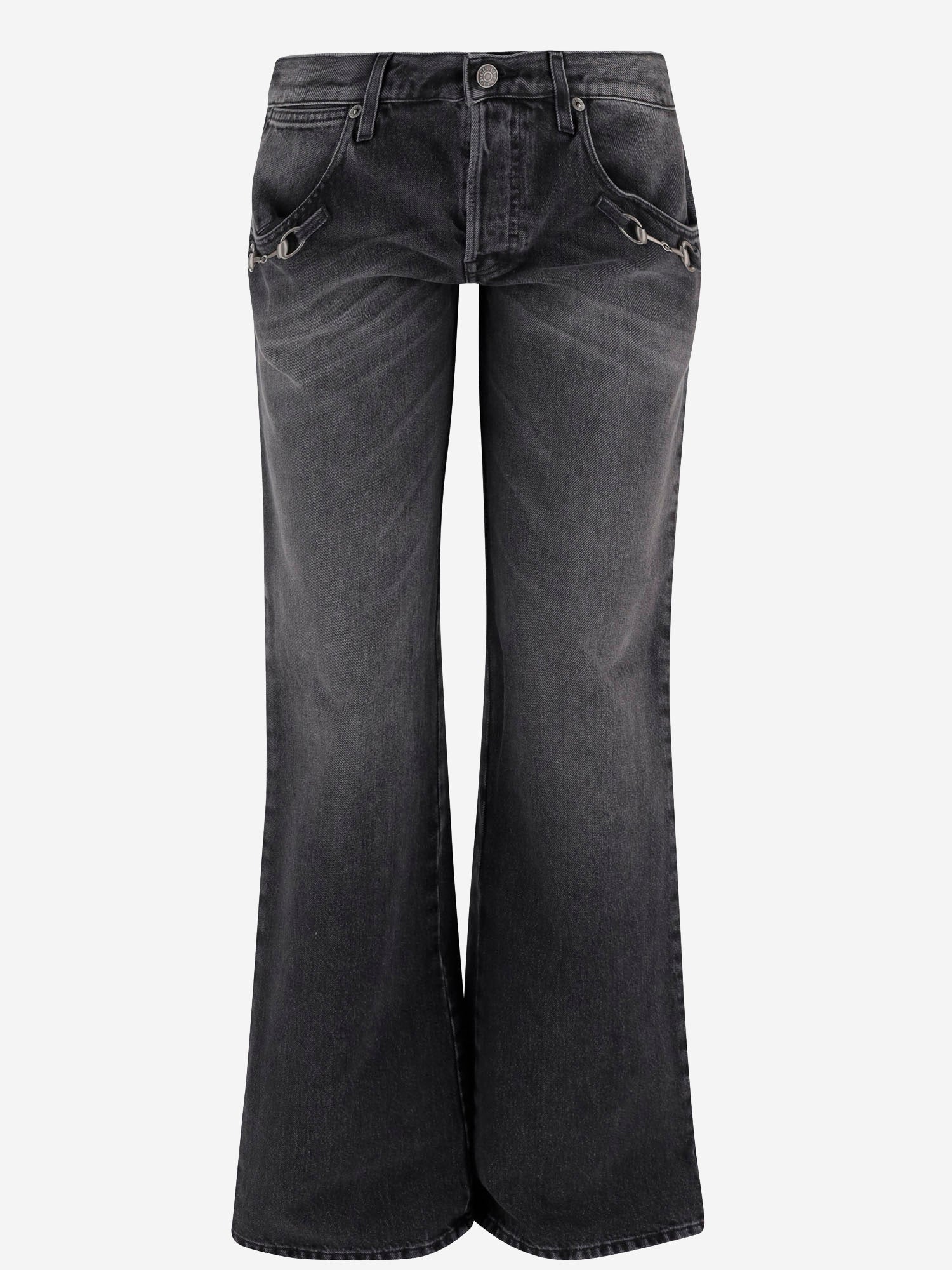 Gucci Jeans in denim di cotone con dettaglio morsetto