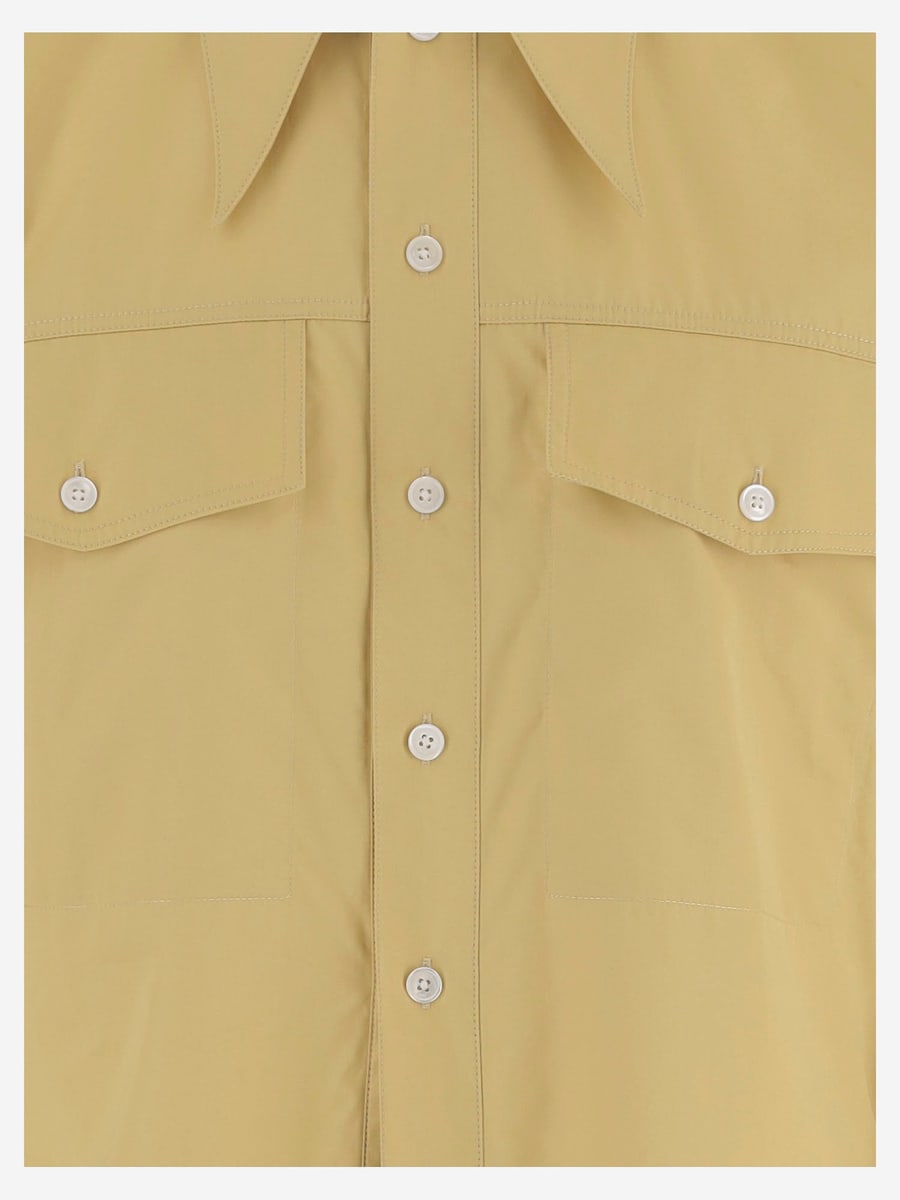AMI Camicia in cotone con colletto a punta, view 3