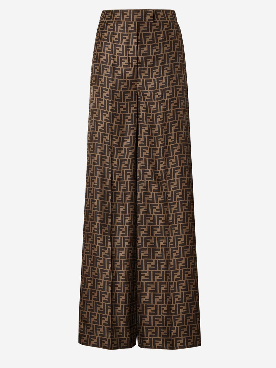 Fendi PANTALONI FF IN SETA
