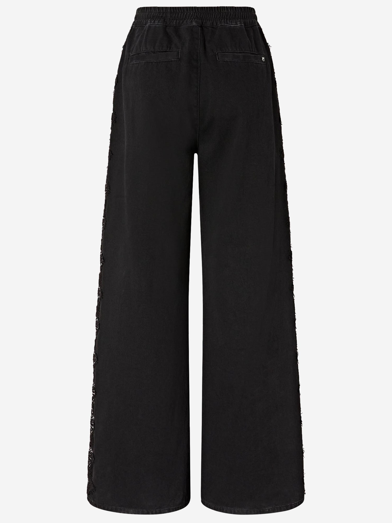 Pinko PANTALONI IN DENIM CON BANDA LATERALE IN PIZZO, view 2