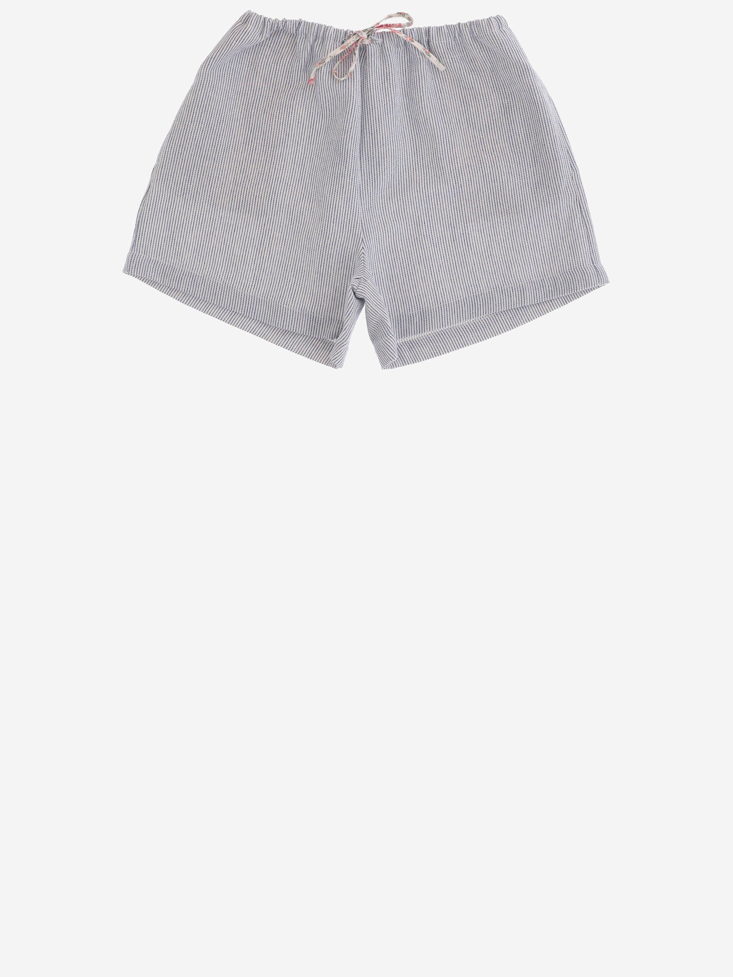 BABE & TESS KIDS PANTALONI CORTI IN MISTO COTONE A RIGHE