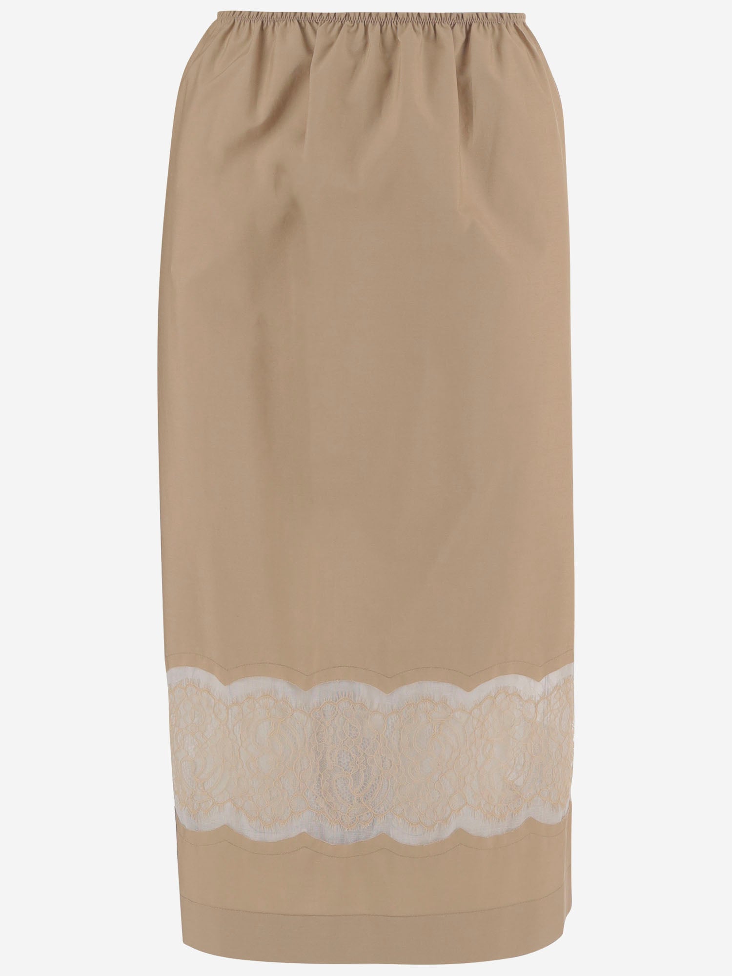 CARVEN GONNA IN COTONE CON DETTAGLIO IN PIZZO