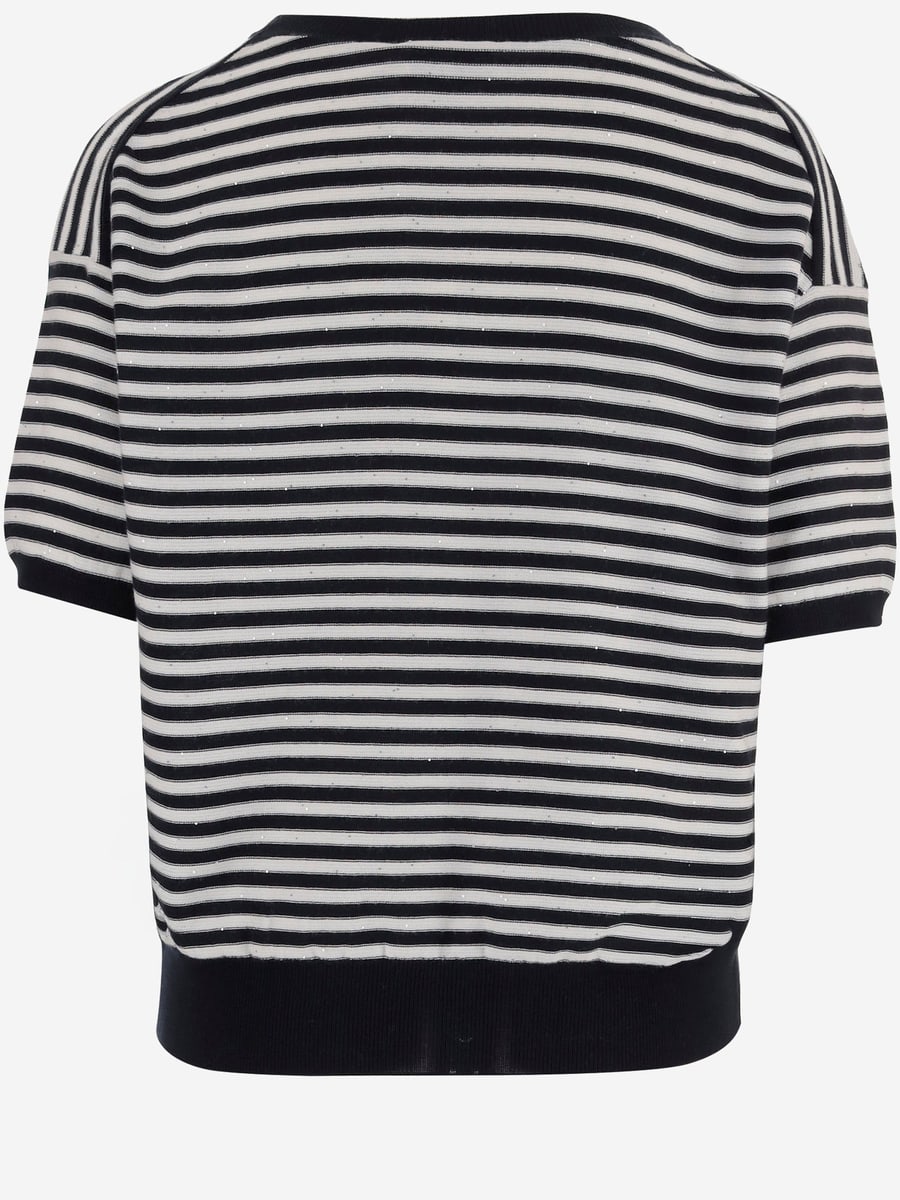 BRUNO MANETTI MAGLIA IN COTONE A RIGHE, view 2