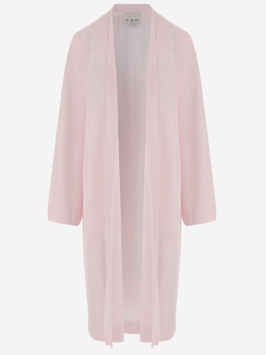 SASUPHI MAGLIA LUNGA APERTA IN CASHMERE E SETA