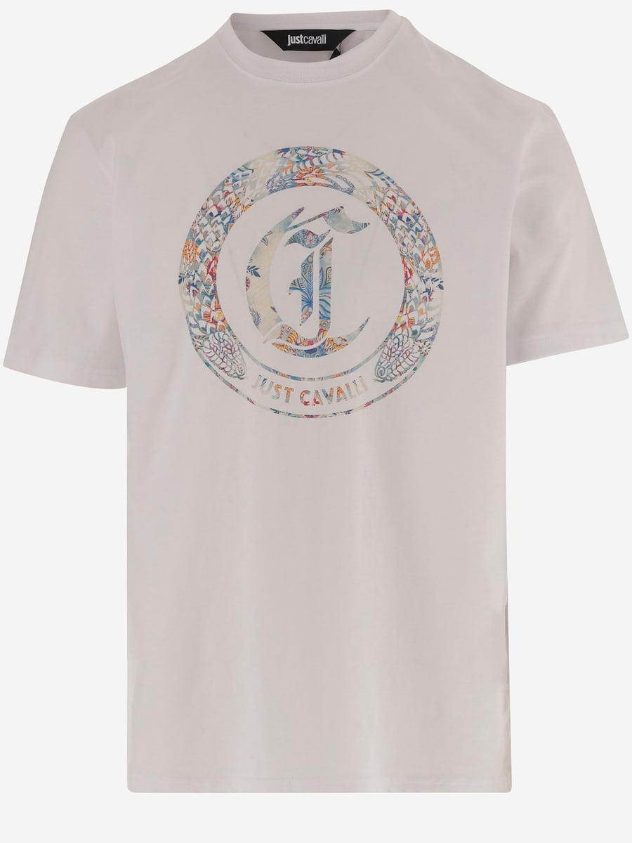 JUST CAVALLI T-SHIRT IN COTONE CON STAMPA