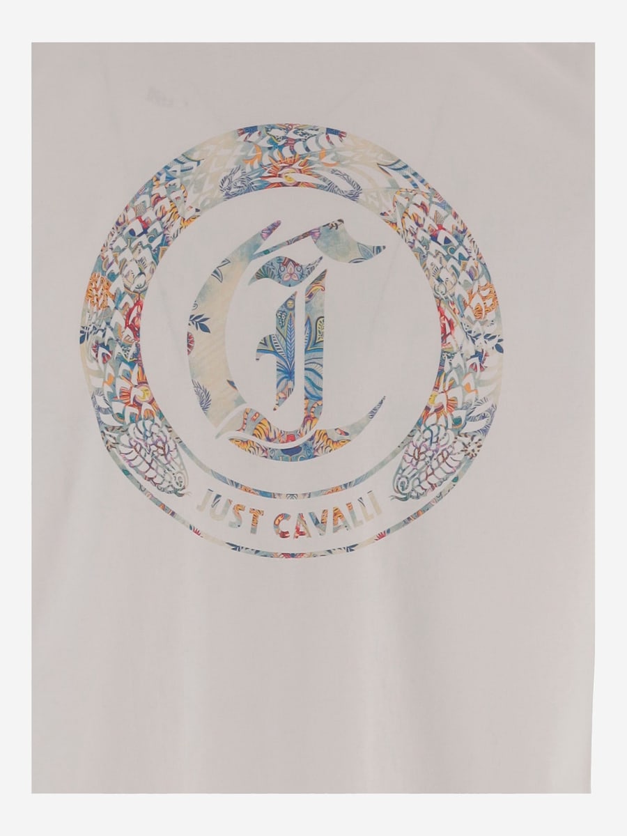 JUST CAVALLI T-SHIRT IN COTONE CON STAMPA, view 3