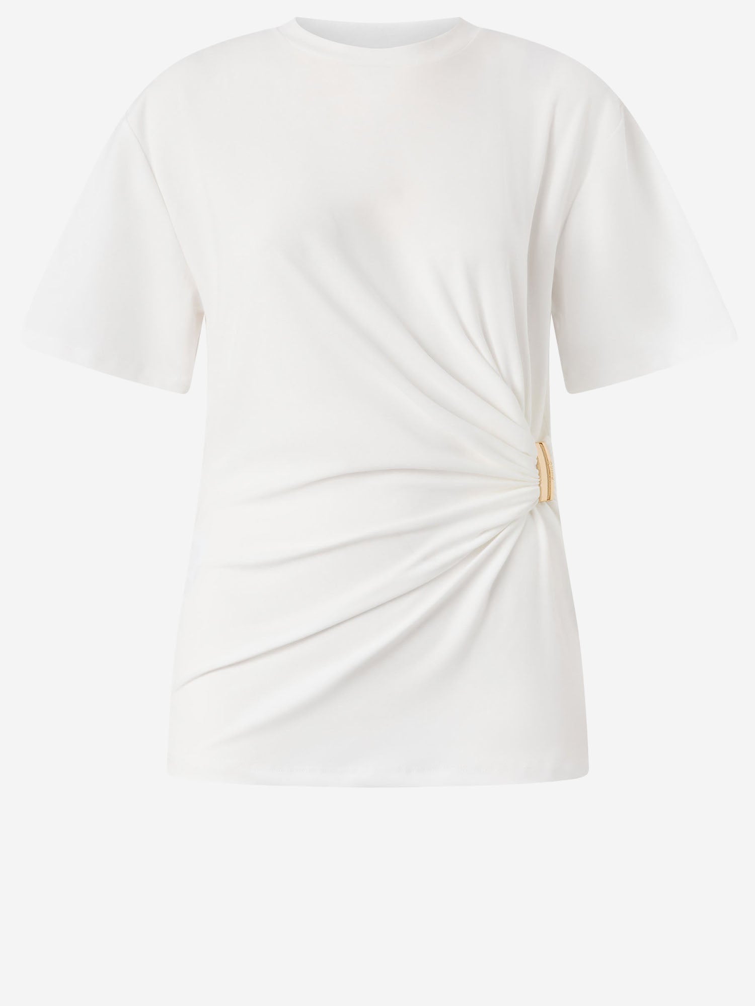 Pinko T-shirt con drappeggio e dettaglio dorato