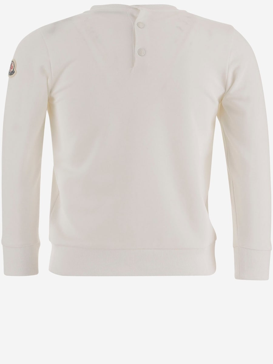MONCLER ENFANTS FELPA IN COTONE CON LOGO, view 2