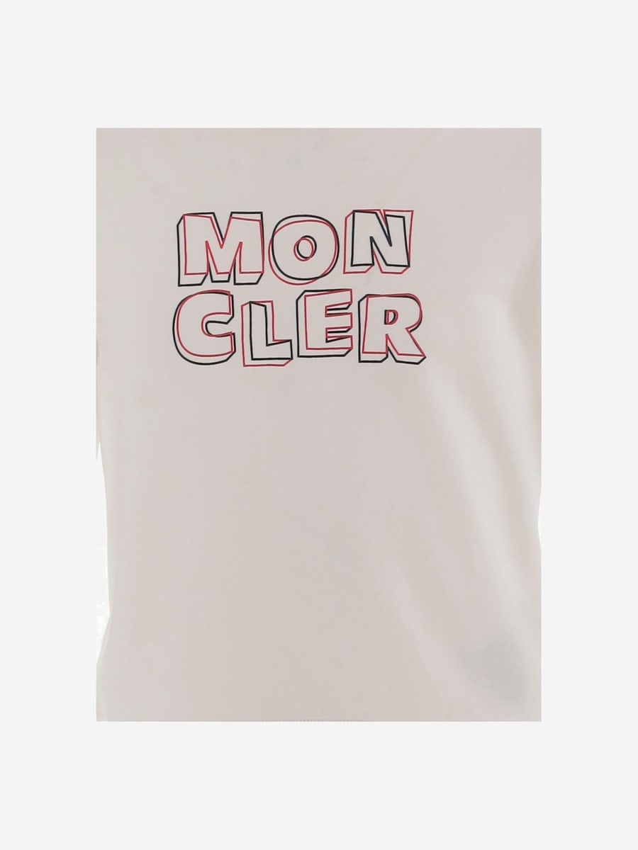 MONCLER ENFANTS FELPA IN COTONE CON LOGO, view 3