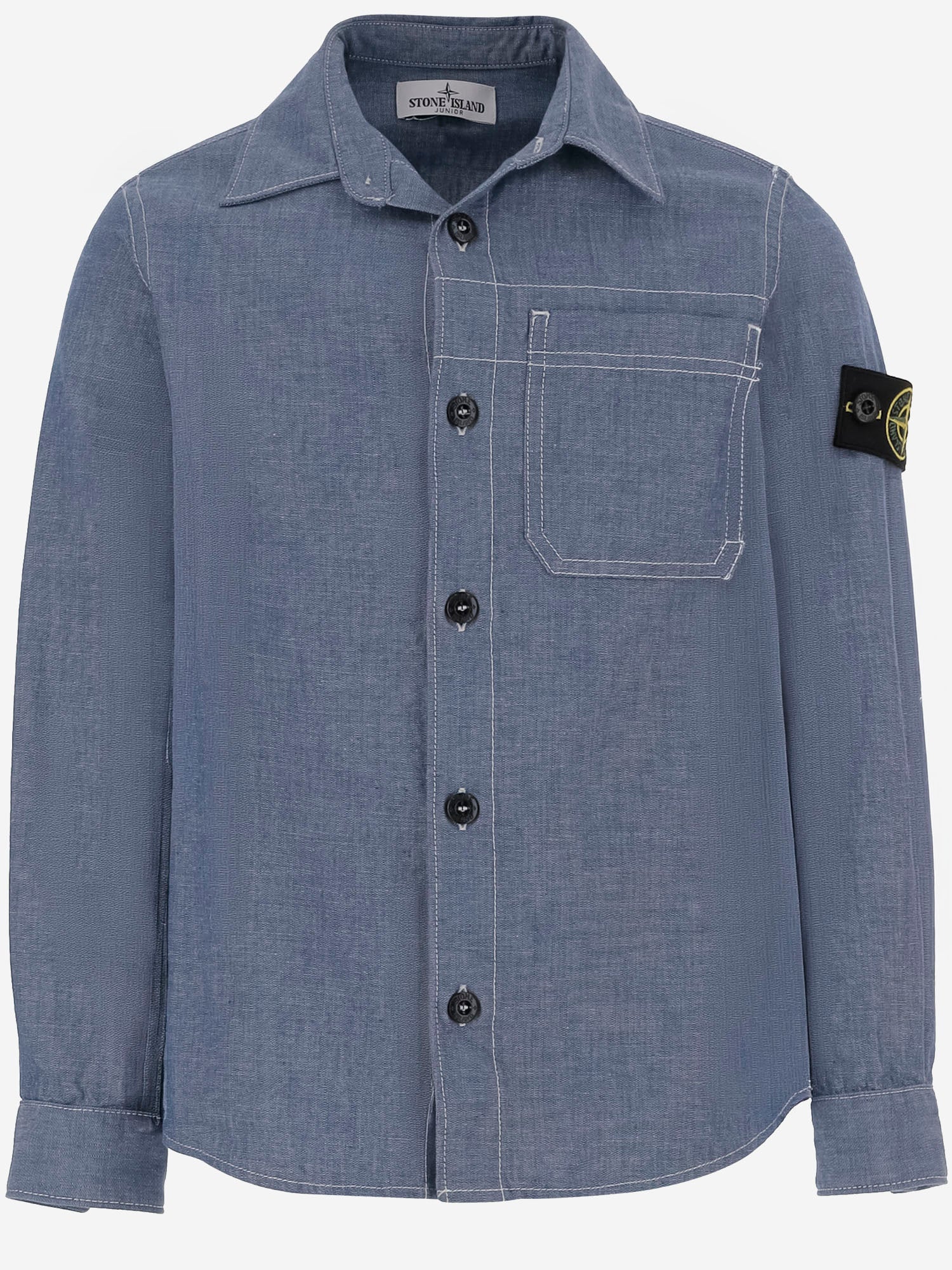 STONE ISLAND KIDS CAMICIA IN DENIM DI COTONE