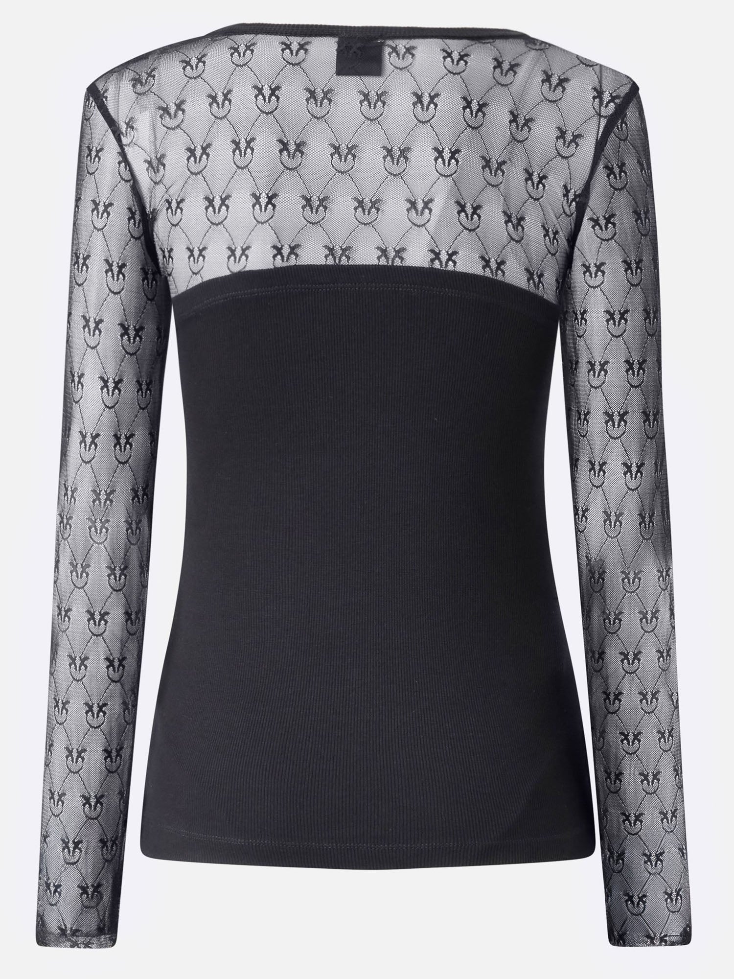 Pinko MAGLIA VIOLINISTA IN JERSEY CON PIZZO LOGO LOVE BIRDS, view 2