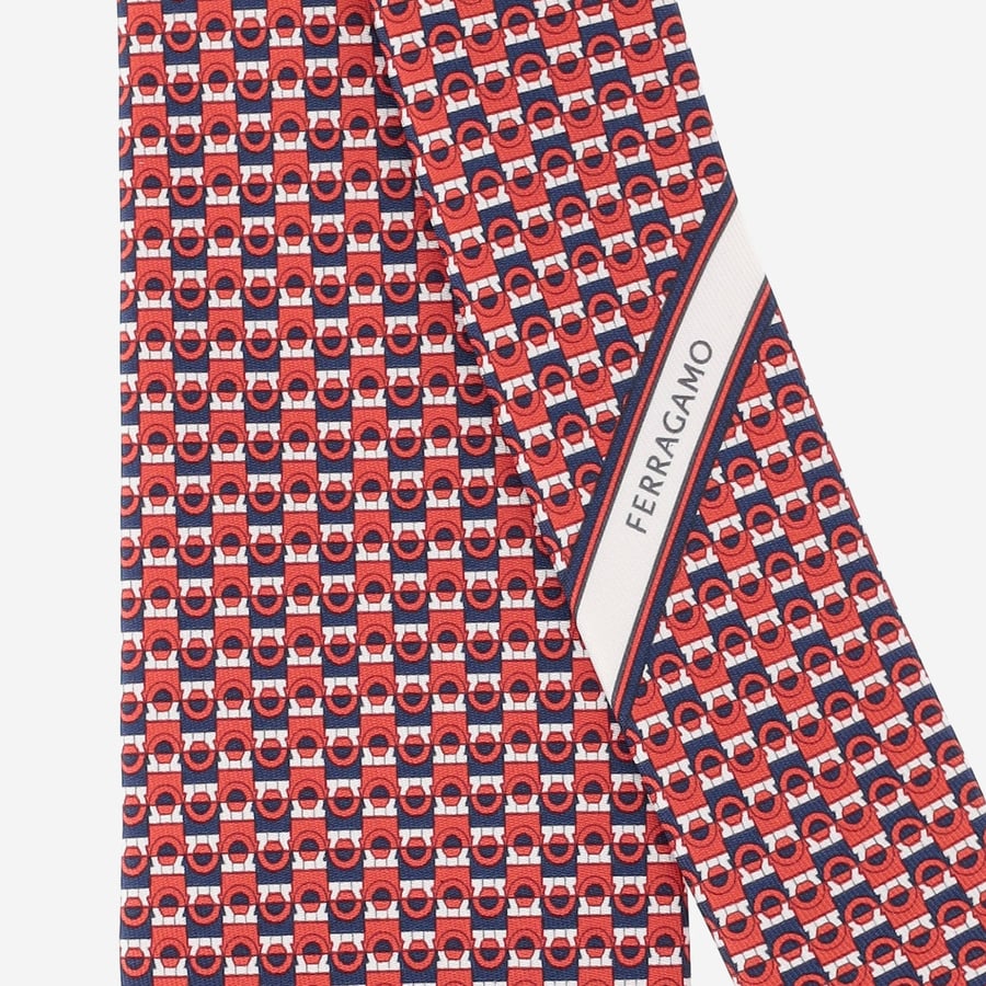 Ferragamo CRAVATTA IN SETA CON MOTIVO GEOMETRICO, view 2