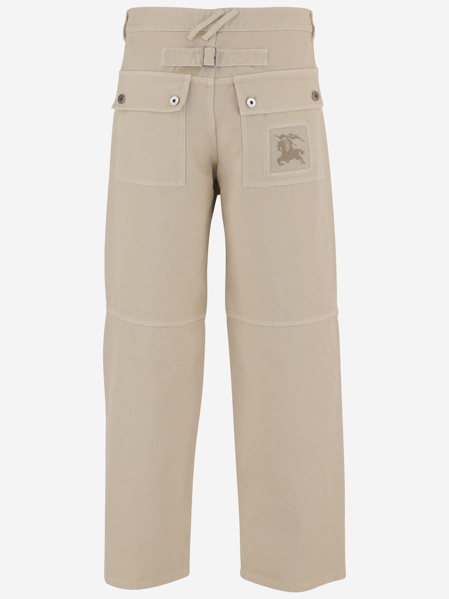 Burberry PANTALONI IN COTONE CON  LOGO, view 2