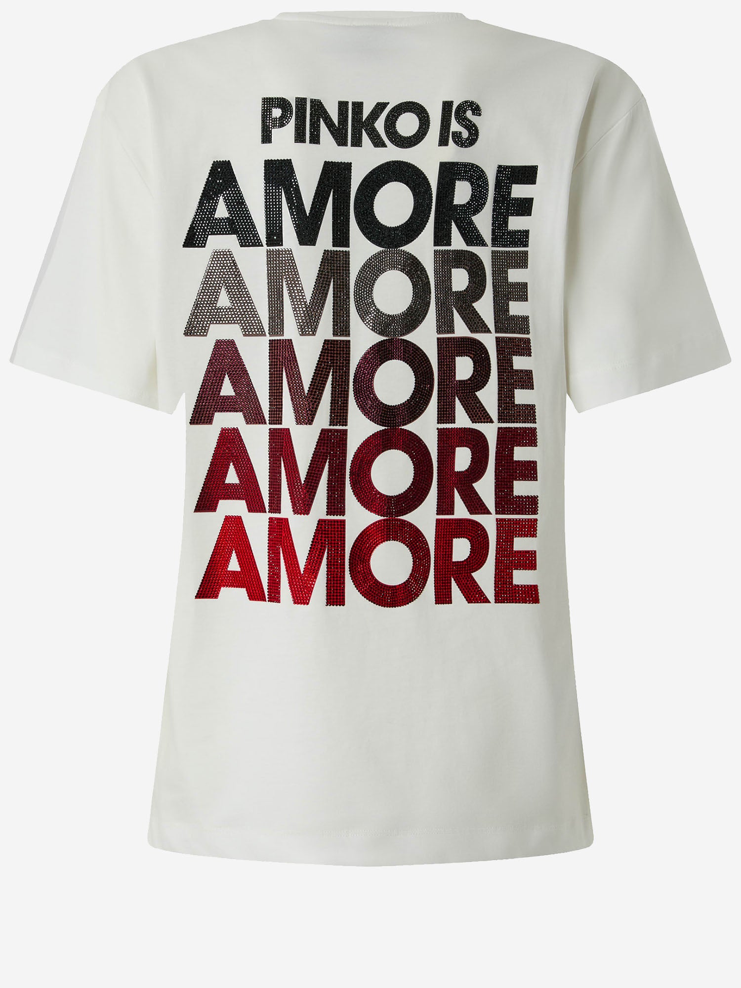 Pinko T-shirt con lettering Amore in strass, view 2