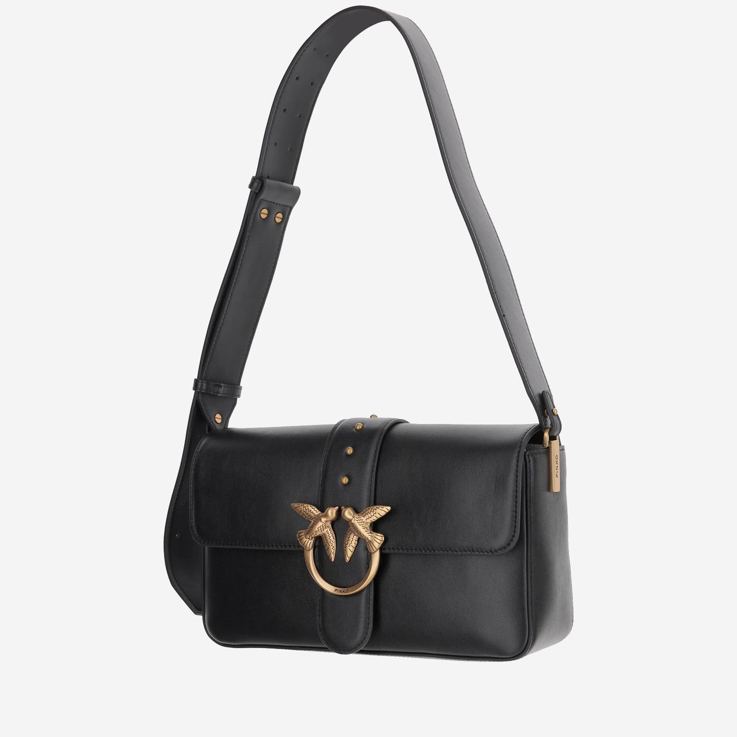 Pinko BORSA A SPALLA IN PELLE CON LOGO, view 2