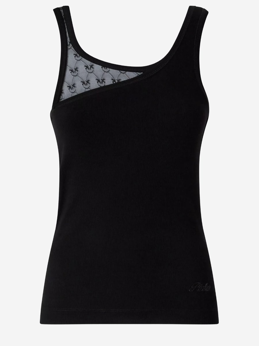 Pinko TOP IN COTONE STRETCH CON LOGO