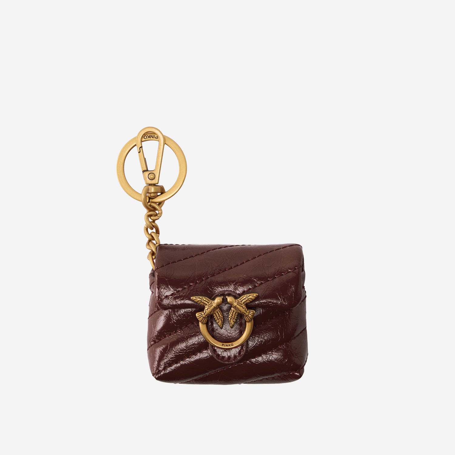 Pinko CUSTODIA AIRPODS LOVE BAG PUFF IN PELLE LUCIDA