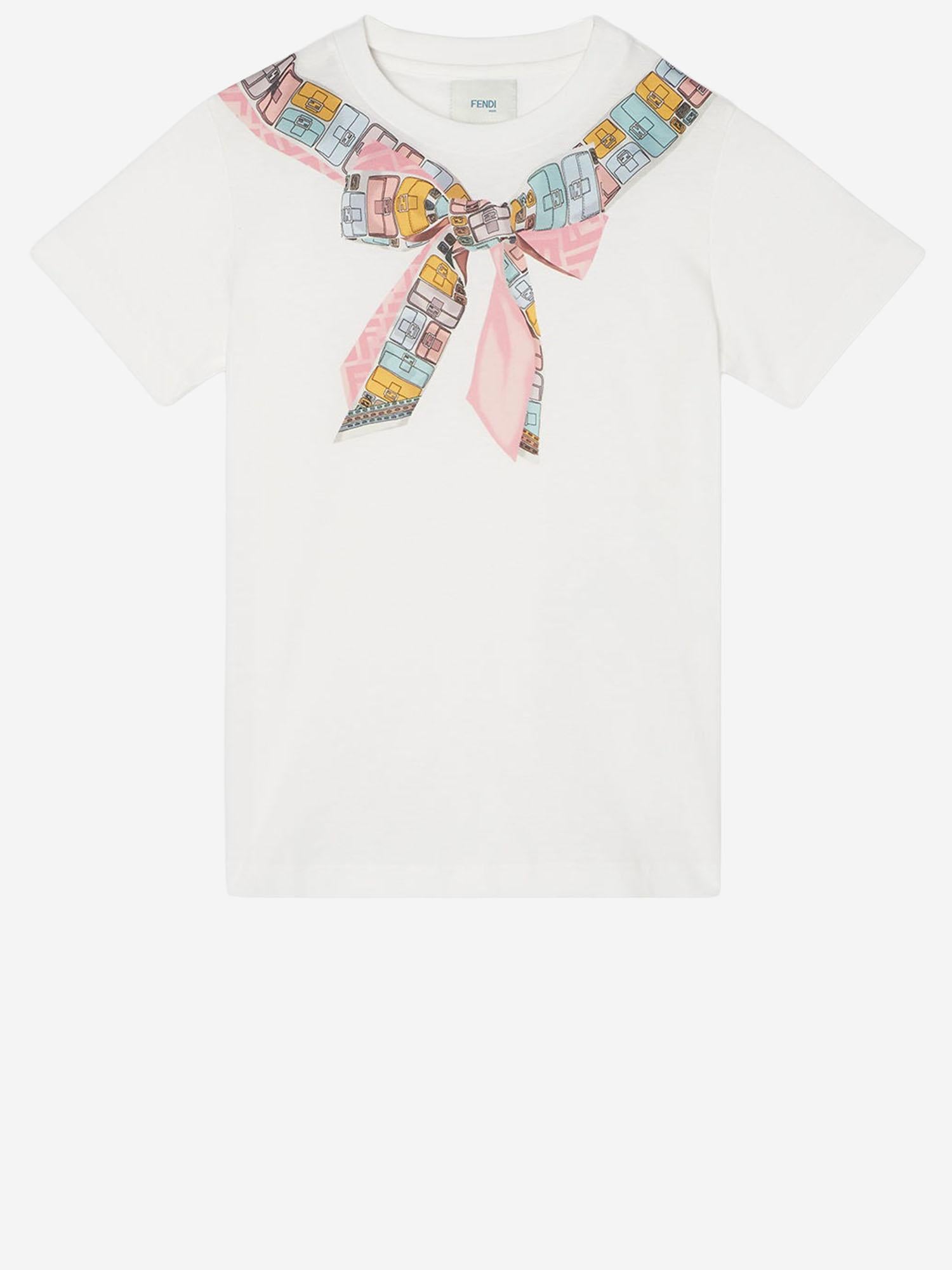 FENDI KIDS T-SHIRT IN JERSEY DI COTONE
