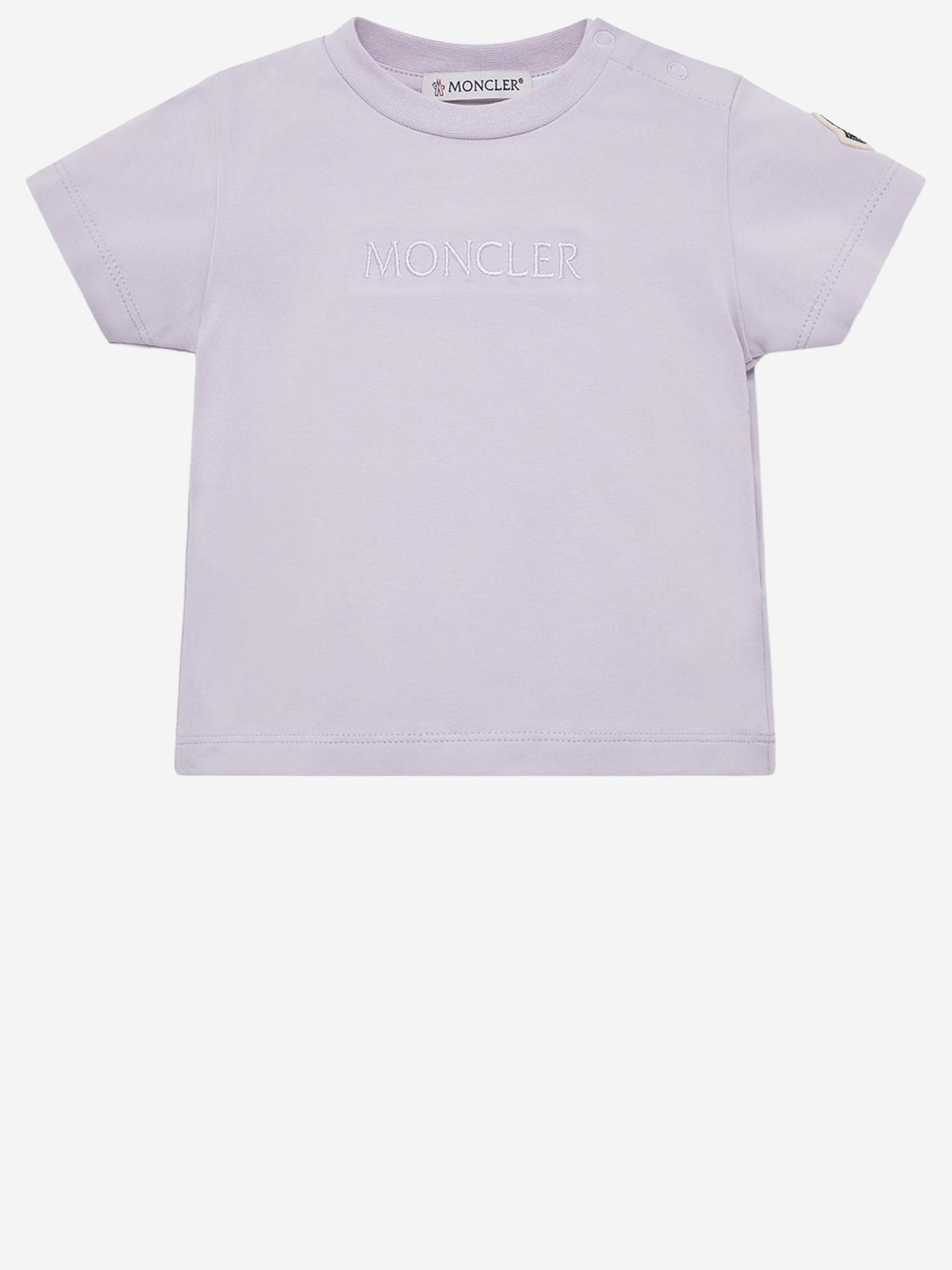 MONCLER ENFANTS T-SHIRT CON LOGO RICAMATO IN COTONE