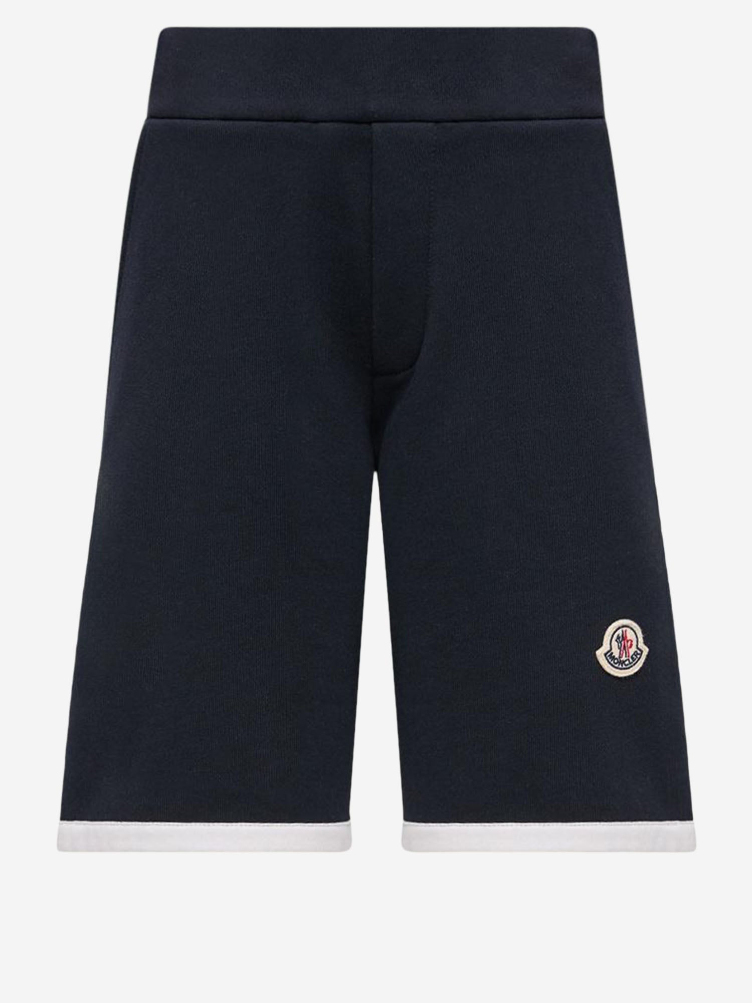 MONCLER ENFANTS Pantaloni corti in jersey di cotone con logo