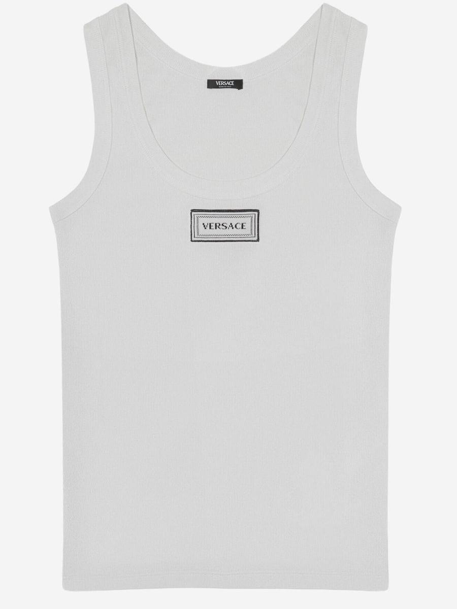 Versace CANOTTA IN COTONE STRETCH CON LOGO