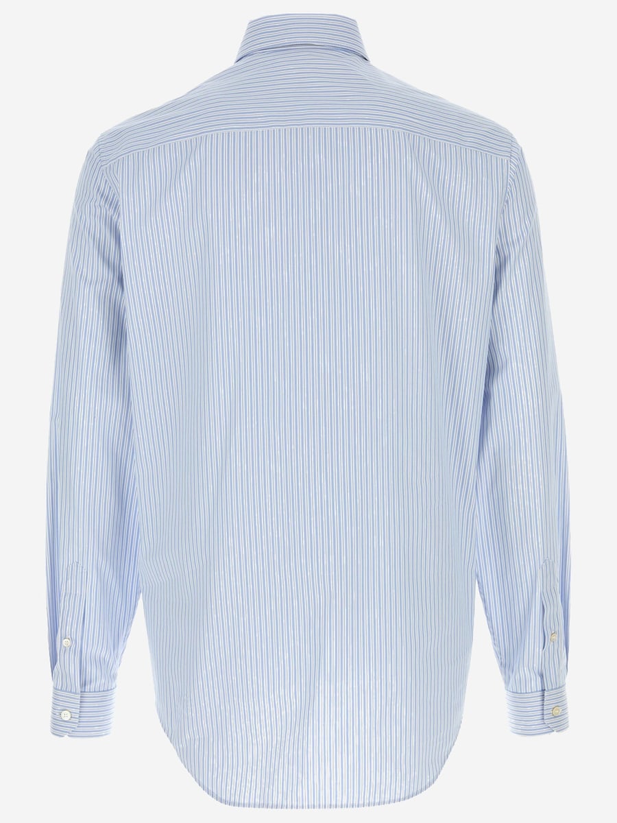 Versace CAMICIA IN COTONE A RIGHE CON LOGO, view 2