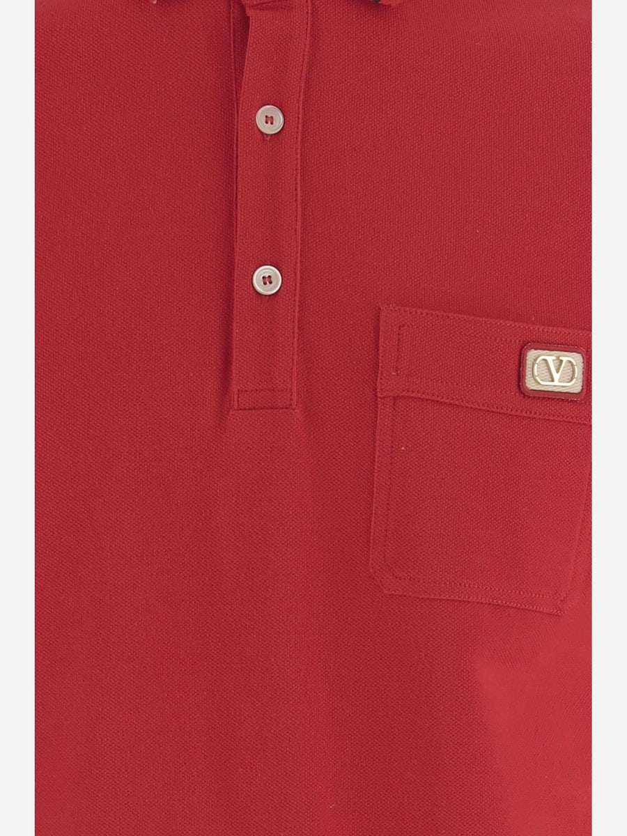 VALENTINO POLO IN COTONE CON LOGO, view 3