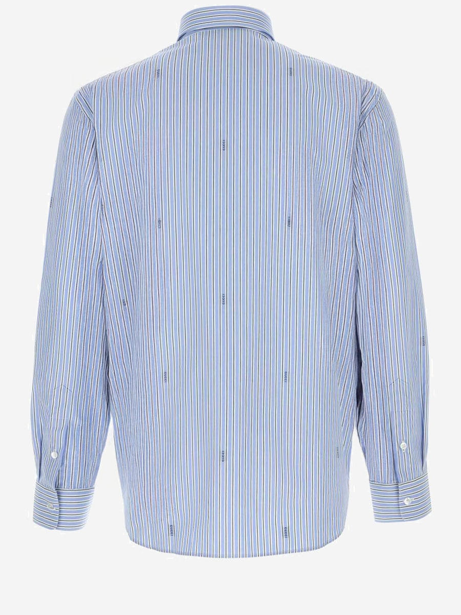 Gucci CAMICIA IN POPELINE DI COTONE A RIGHE, view 2