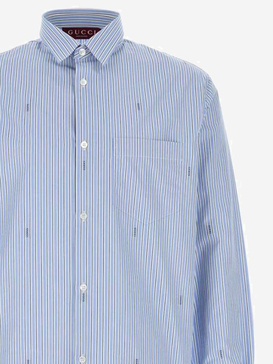 Gucci CAMICIA IN POPELINE DI COTONE A RIGHE, view 3
