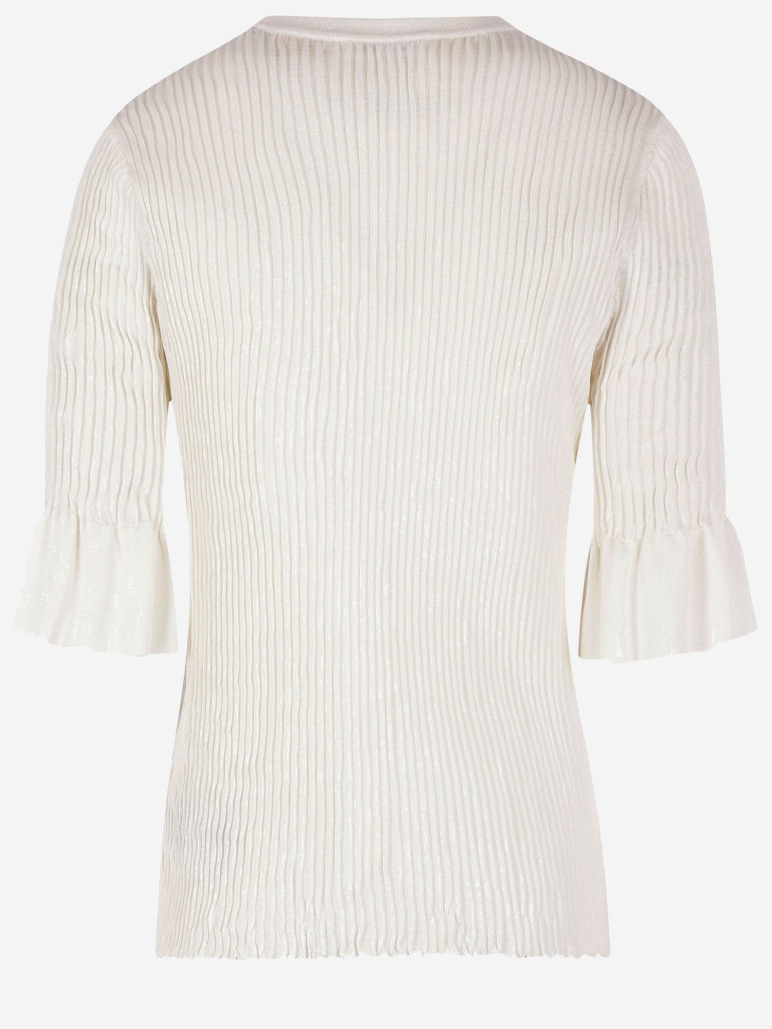 Jil Sander T-SHIRT IN MISTO VISCOSA CON MANICHE ARRICCIATE, view 2