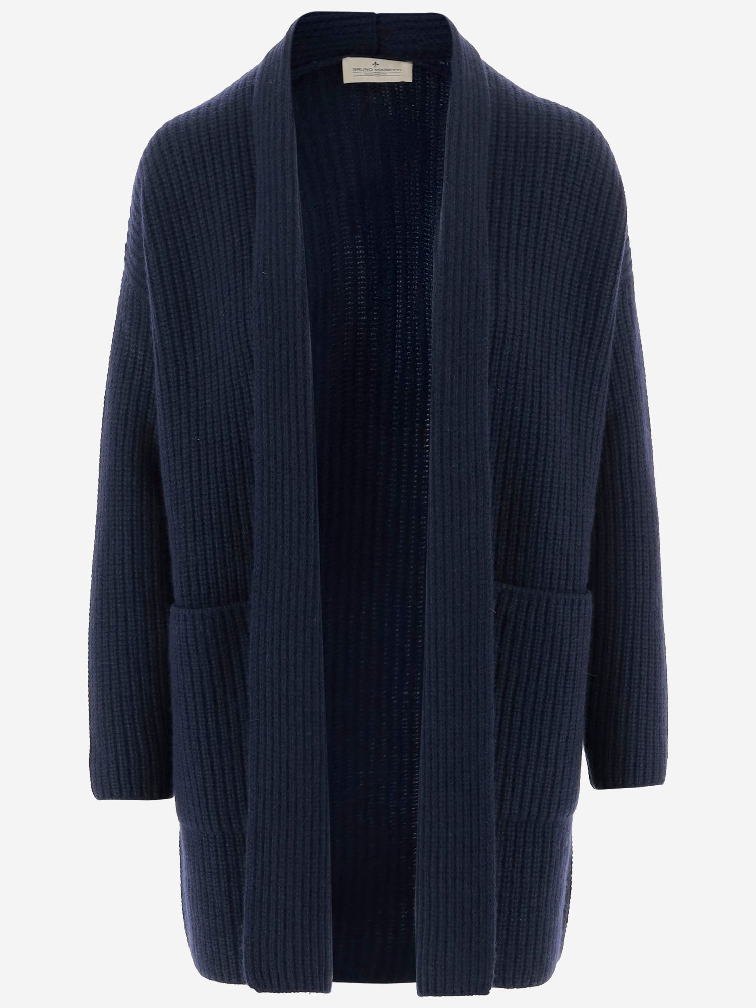 BRUNO MANETTI CARDIGAN IN CASHMERE CON LAVORAZIONE A COSTE
