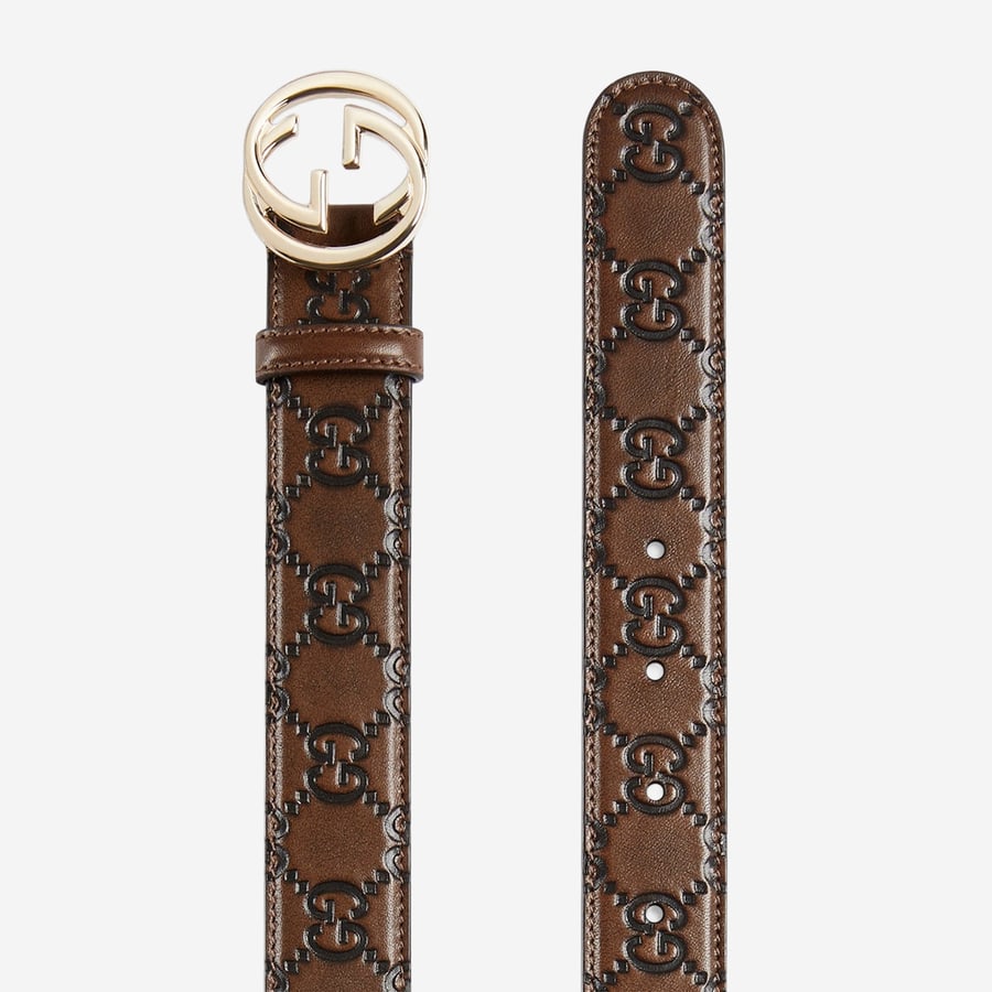 Gucci CINTURA CON FIBBIA INCROCIO GG, view 2