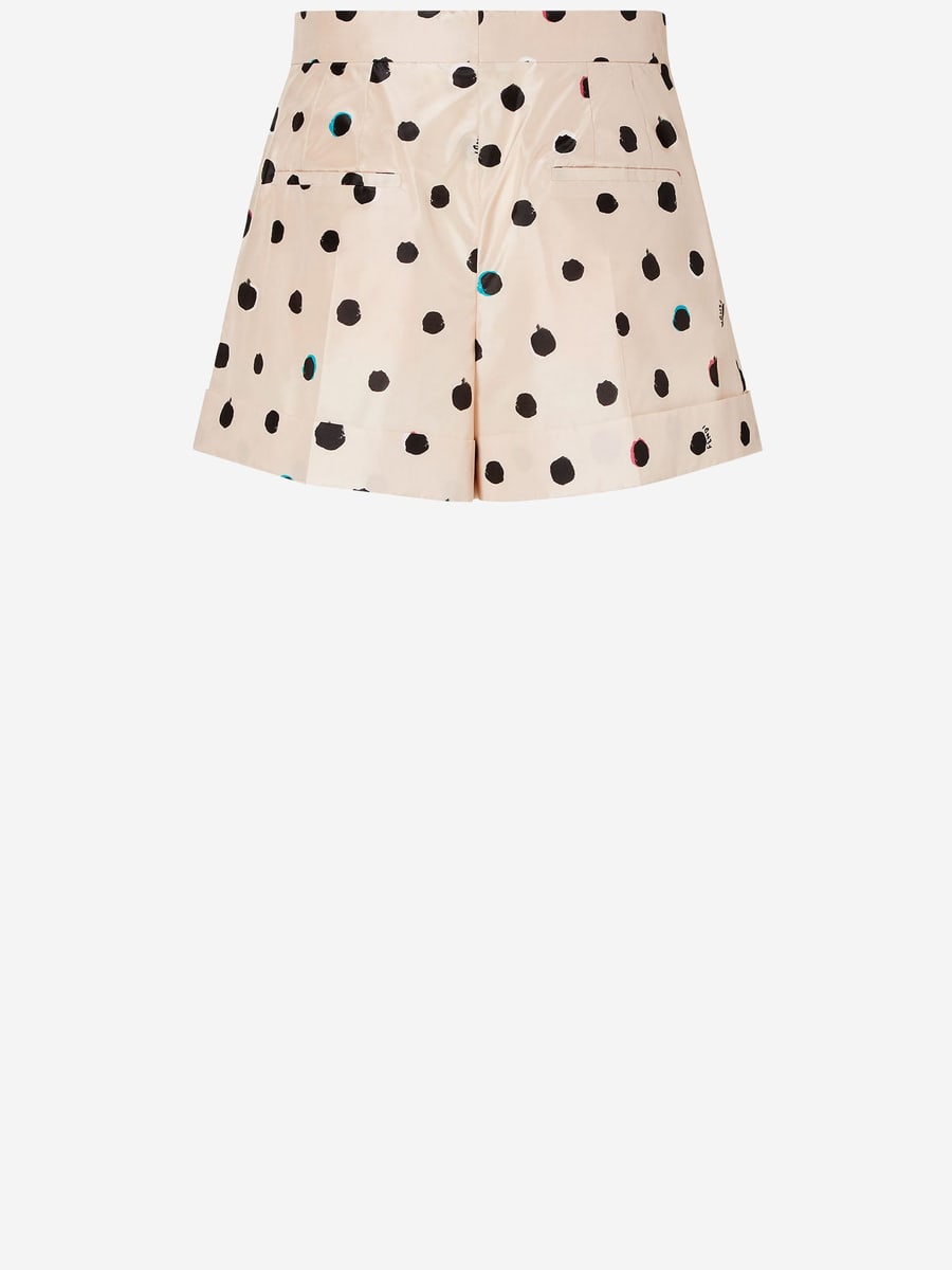 Fendi PANTALONI CORTI IN TAFFETÀ CON MOTIVO FALENA DOTS, view 2